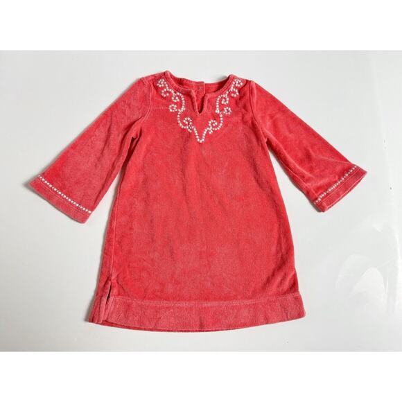 Janie And Jack Baby Girls Dress Terry Cover Up Coral 3 Years - Picture 2 of 8